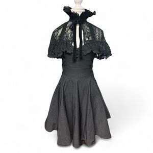 Killstar Ambrose Party Dress with Lace Caplet